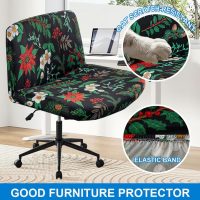 Levoberg Armless Criss Cross Office Desk Chair Cover Slipcovers Printed Vanity Desk Chair Covers Armless Cross Legged Wide Chair Covers Accent Mid Back Wide Swivel Task Chair Protector #16 - Image 5