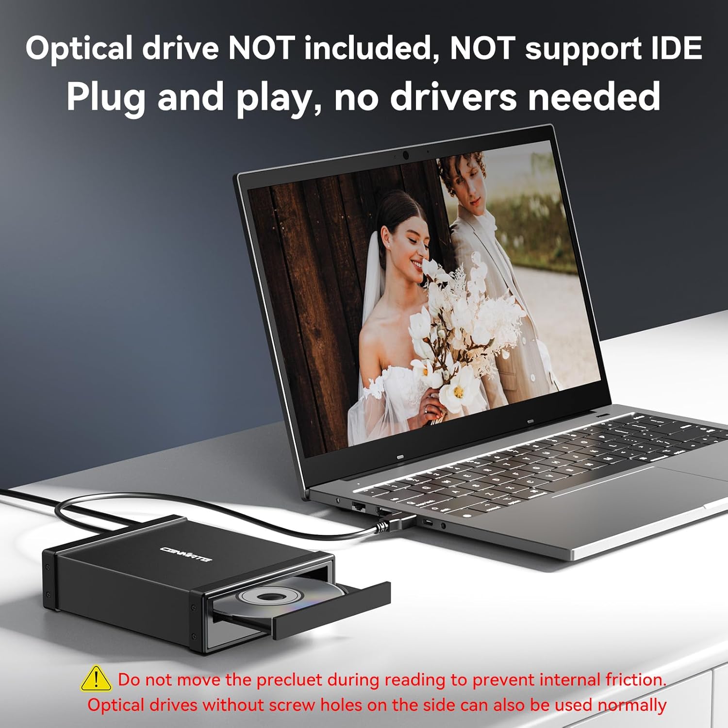 5.25" Blu-Ray/CD/DVD SATA Drive enclosure with USB A/C 3.0, 5.25 drive enclosure, Optical Drive Enclosure, Aluminum Alloy, Hot swappable(Optical Drive not included) - Image 2