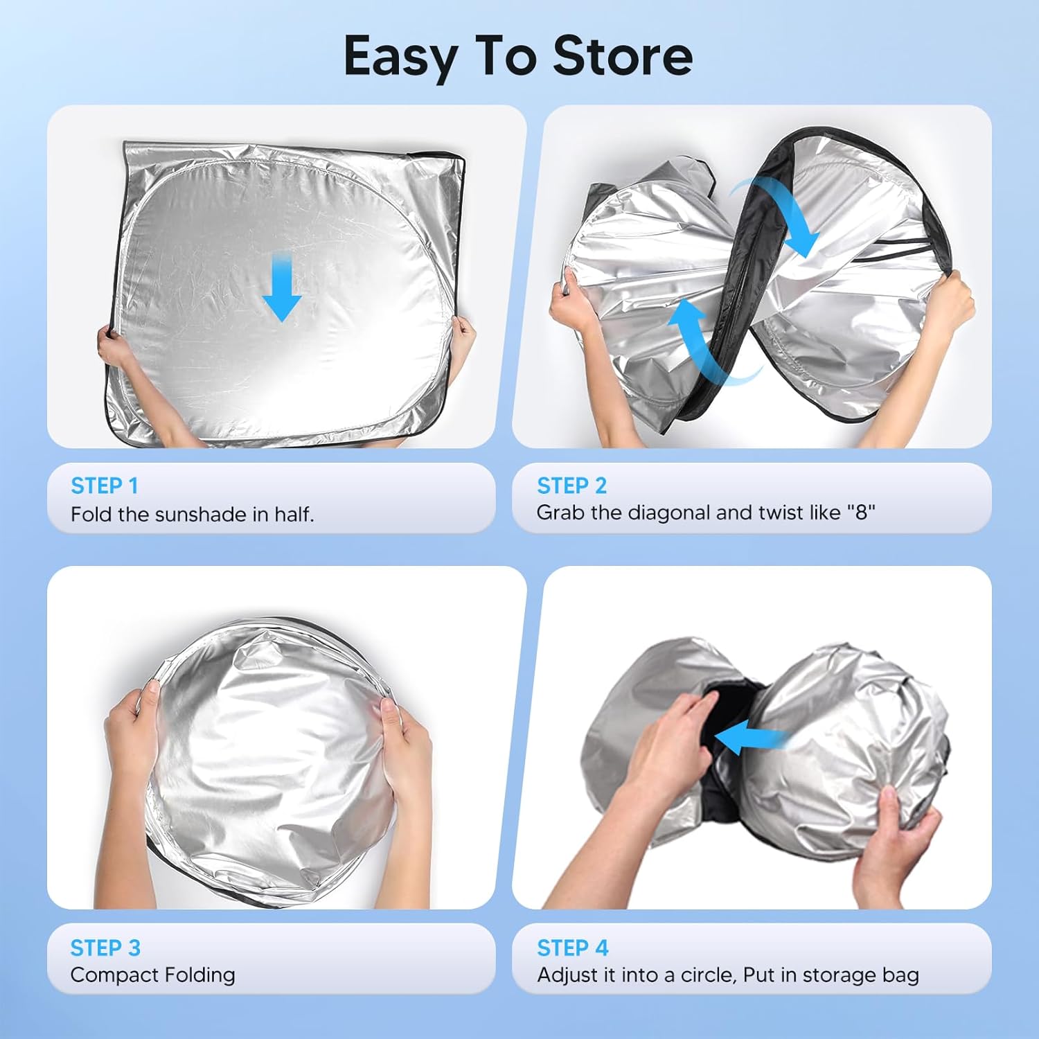 KUST Windshield Sun Shade for Honda HR-V 2016 2017 2018 2019 2020 2021 2022 HRV Accessories Sunshades Window Sun Visors Foldable Blocks UV Rays Keep Cars Cooler - Image 6