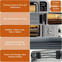 Kitchen Elite 8 in 1 Digital Toaster Oven Air Fryer Combo with Touch Panel and 12 Inch Pizza Capacity, Stainless Steel, Silver - Image 6
