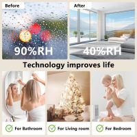 Dehumidifier 1800ML 63OZ Small Dehumidifier for Home 230 Ft² Safety Dehumidifiers Adjustable 10 Color Lights 5 Timers 3 Setting Modes Auto Shut Off Protection Low Noise For Bedroom Bathroom - Image 7
