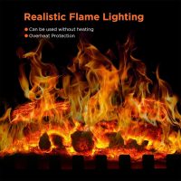 ZAFRO Freestanding Electric Fireplace Stove, Small Electric Fireplace Heater with Thermostat Control, 3D Realistic Flame,1000W/1500W & Overheating Protection - Image 3