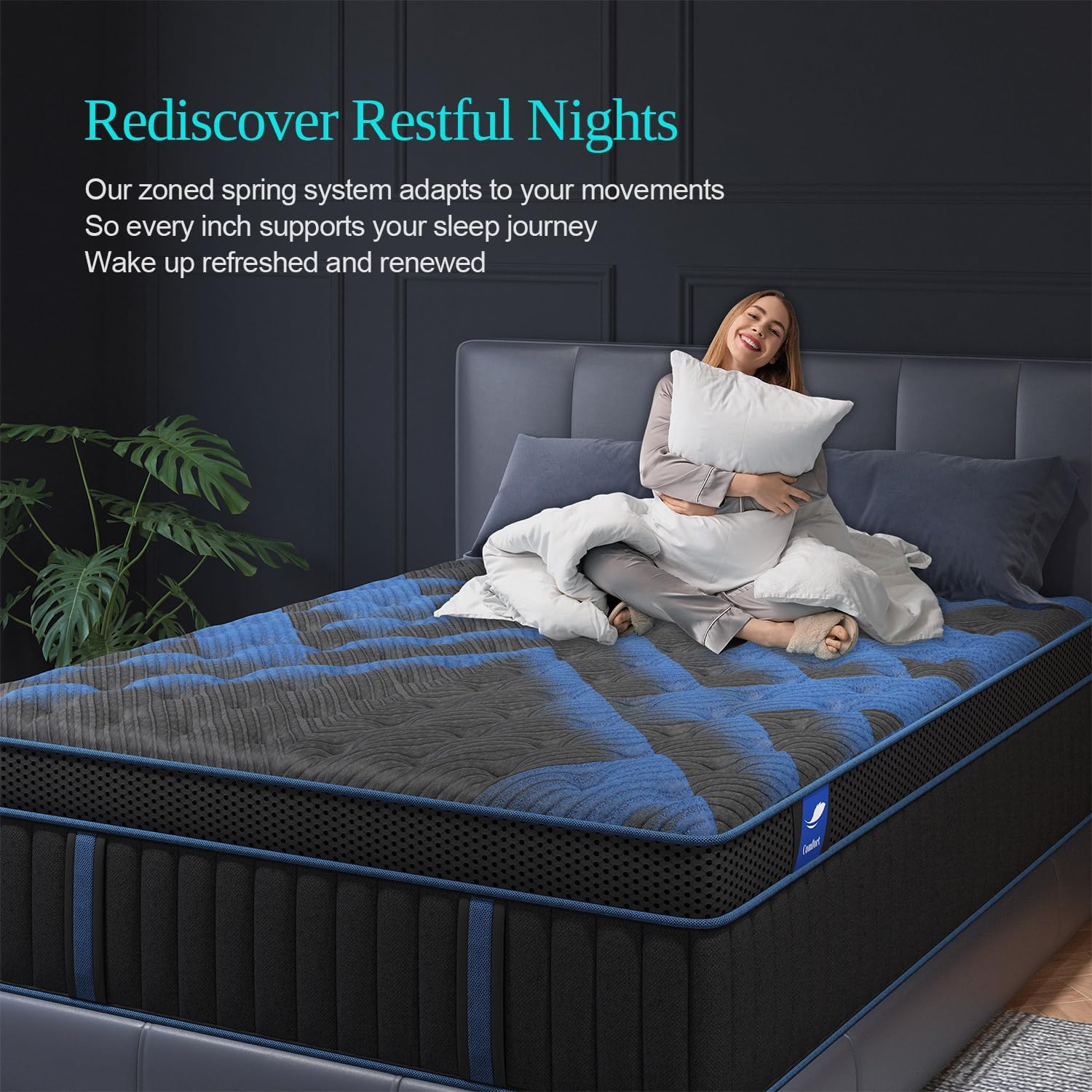 King Mattress 14 Inch, Hybrid Mattresses Medium Firm with Gel Memory Foam & Pocketed Coils, Motion Isolation, CertiPUR-US Certified, Pressure Relief for Silent Sleep - Image 8