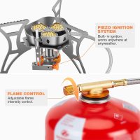 WADEO 6800W Windproof Camping Stove, Backpacking Stove with Piezo Ignition and Fuel Canister Adapters, Camping Gas Stove for Outdoor Backpacking Hiking and Picnic - Image 3