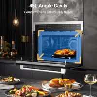 AAOBOSI 24 Inch Built in Microwave Convection Oven,1.6 Cu.Ft Wall Microwave Ovens Air Fryer Combos(upgraded), 1000Watt Power Sensor&Auto Cook, 12 Cooking Modes, Drop Down Door,Stainless Steel - Image 4
