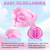 NXJ INFILILA Glue Rings for Eyelash Extensions 100PCS Disposable Rings For Lashes Lovely Heart Shape, Makeup Plastic Nail Art Glue Cups Lash Extension Supplies for Eyelash Extensions - Image 3