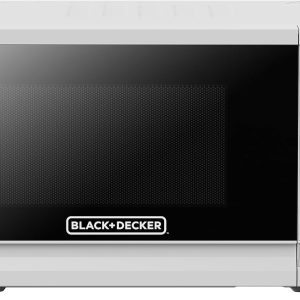 Black+Decker Countertop Microwave Oven, 1.1-Cu. Ft. 1000-Watts, LED Lighting, Child Lock, White