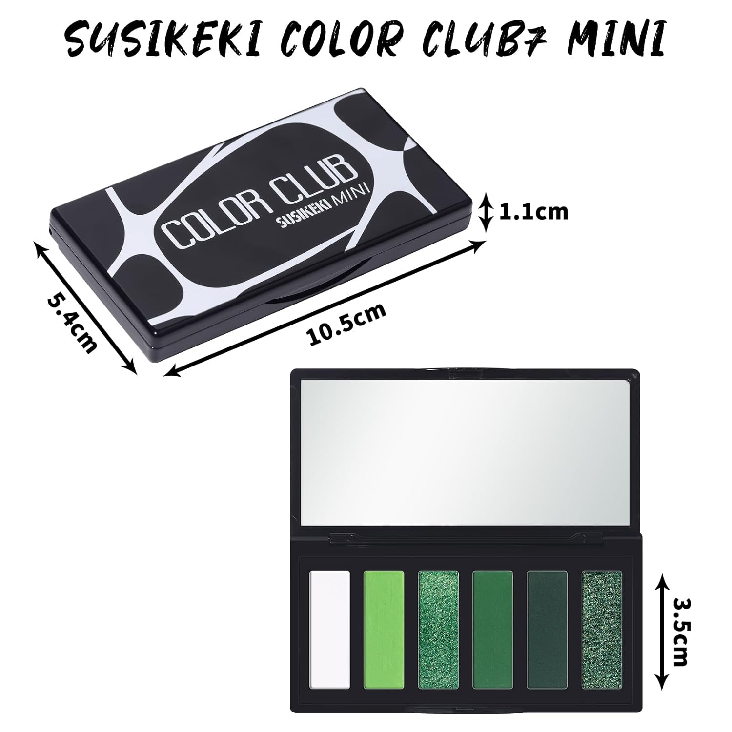 Green Eyeshadow Palette with Mirror Lime Forest Emerald Tones Matte Shimmer 6 Colors Mini Eye Shadow Pallet Travel Size Highly Pigmented for Goth Fairy Joker Wicked Halloween Parties Makeup - Image 8