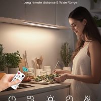 Under Cabinet Lighting Wireless, 2200mAh Rechargeable Battery Operated Motion Sensor Light Indoor, 3 Color Temps Under Counter Light, Dimmable Wireless Closet Lights w/Remote for Kitchen,Pantry,4 Pack - Image 3
