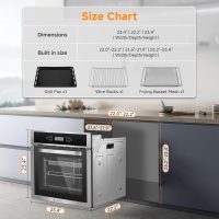 Wall-Oven-24-inch-Wall-Oven, Electric Wall Oven 24 inch, 2.5 Cu.Ft. Single Wall Oven with Frying Basket, 10 Cooking Functions & 8 Shortcut Menu 2800W Built-in Convection Oven - Image 6