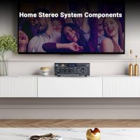 Stereo Receiver & Amplifier Home Audio Amp, AK45 Bluetooth Receiver for Home Stereo, 300Wx2, Bluetooth 5.0, 2 Channel, w/FM & Karaoke, w/USB/SD/RCA/MIC/FM in, w/Remote, for Garage Party Market - Image 5
