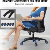 VEVOR Office Chair Base Replacement, 28", 2500 lbs Static Load, Heavy Duty Universal Computer Desk Chair Stool Base Part with 5 Casters and Reinforced Legs, Desk Chair Base Replacement, Black + Blue - Image 7