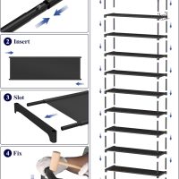 Kitsure Shoe Rack for Closet - 10-Tier Shoe Organizer with Hook Rack, Large-Capacity & Space-Saving Shoe Shelf for Entryway, Bedroom, Living Room,32.2" x 11.8" x 68.5", Black - Image 8