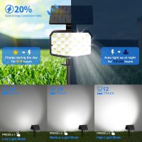 Solar Spot Lights Outdoor Waterproof Adjustable Solar Powered Landscape Lights for Yard 3 Long Time Lighting Modes Spotlights for Pathway Garden Outside Wall Pool Porch- 10 Pack, Cool White - Image 3