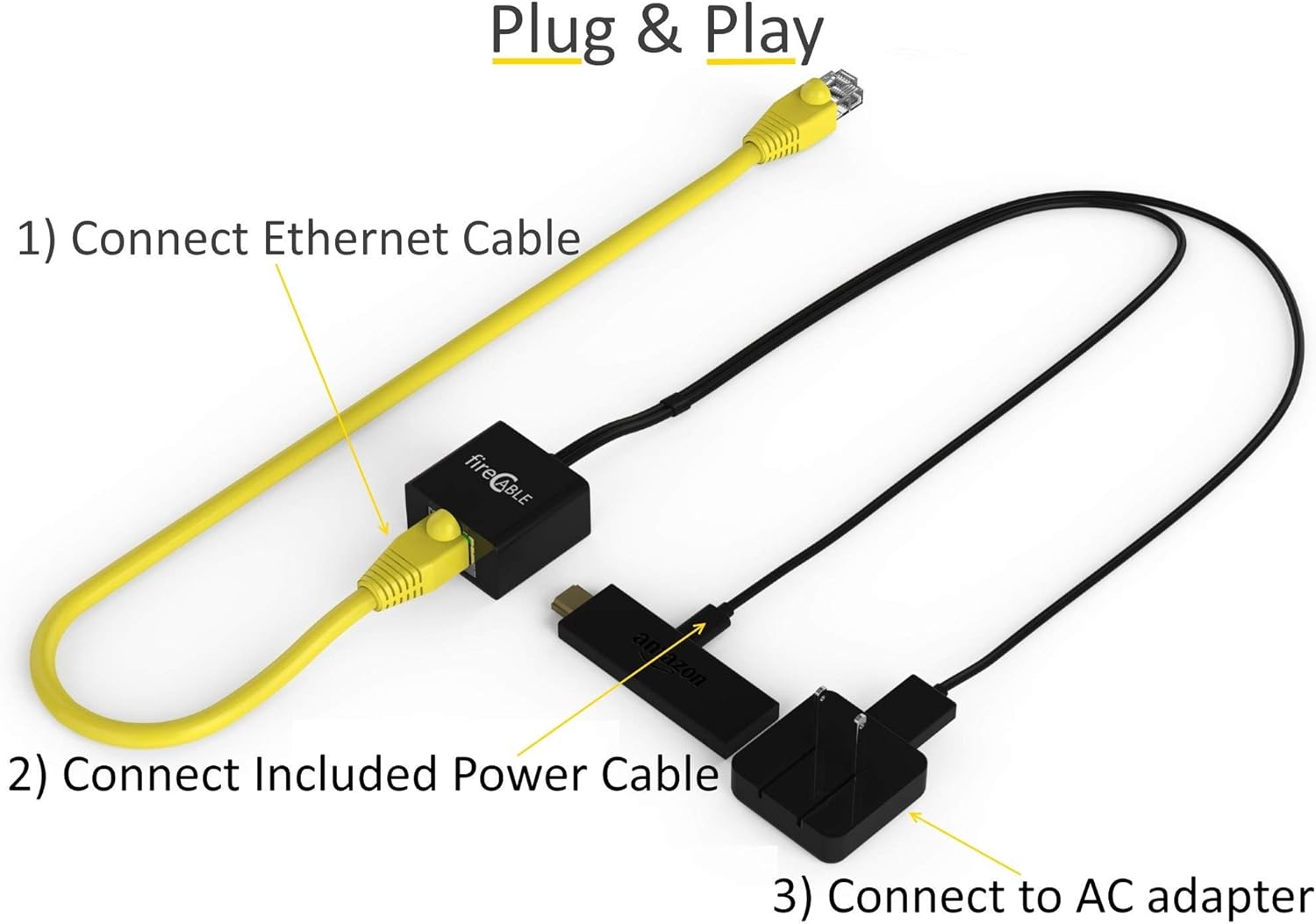 fireCable Ethernet Adapter for FireStick & Streaming Media Players (Connects TV Stick to Ethernet Cord for Blazing Streaming Speeds) - Image 4