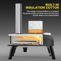 Outdoor Pizza Oven aidpiza 12" Wood Pellet Pizza Ovens With Rotatable Round Pizza Stone Portable Wood Fired with Built-in Thermometer Pizza Stove for Outside Backyard Camping Picnics - Image 8