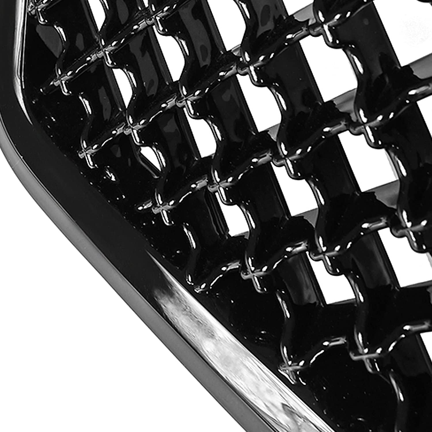 Spec-D Tuning Front Mesh Grill Hood Grille Glossy Black Compatible with 2003-2007 Cadillac Cts/Cts V 2003-2007 - Image 5