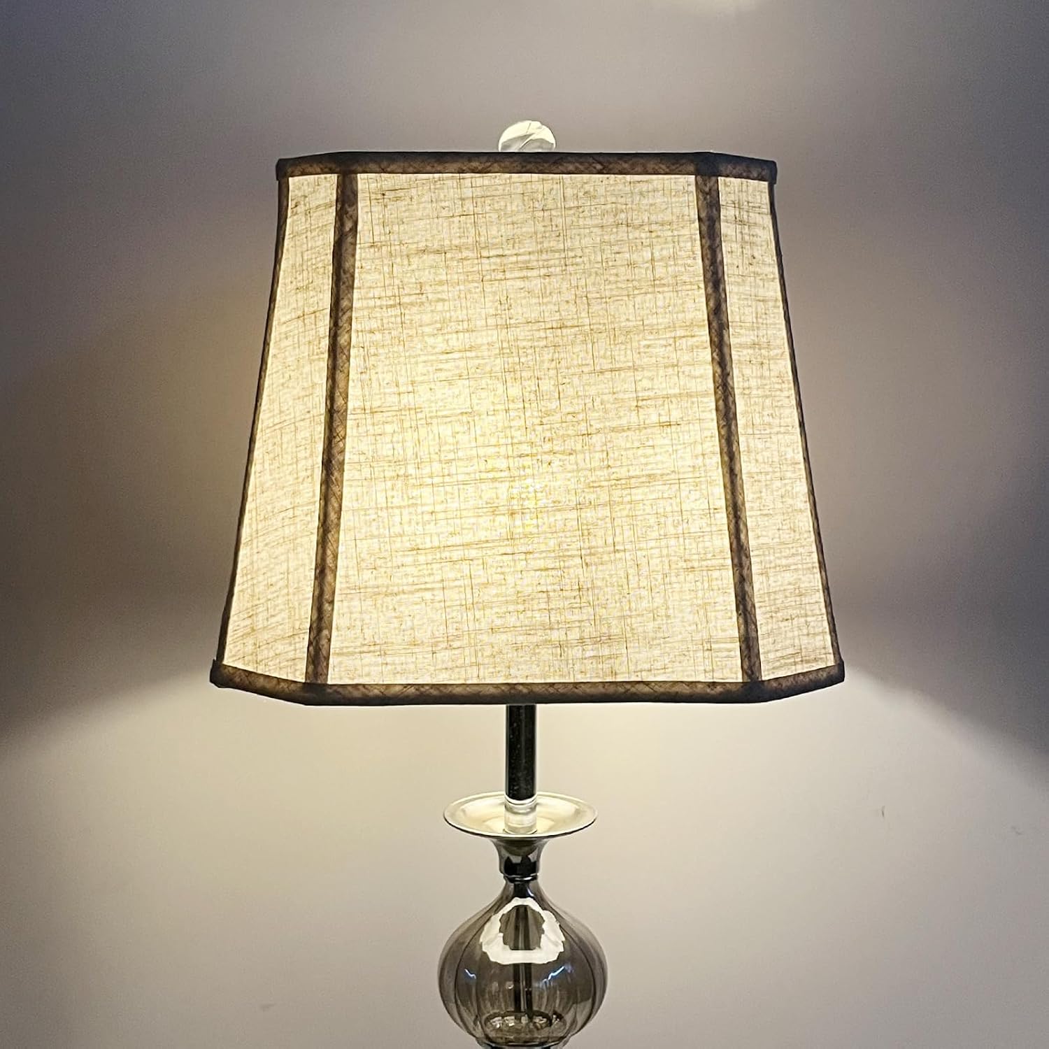 TOOTOO STAR Square cut corner lampshade, 10x13x10.5 inch medium table lamp shade floor lamp Beige Lamp shades Natural Linen Hand Crafted, Easy Assembly Required - Image 7