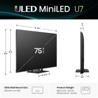 Hisense 75" U7 Mini-LED ULED 4K UHD Best Premium Gaming Google Smart TV (75U75QG, 2025 Model) - QLED, Native 165Hz, VRR 288, Up to 3000 Nits, HDR10+, Dolby Vision IQ · Atmos, IMAX Enhanced, 2.1.2 Ch - Image 3