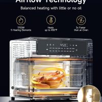 Kitchen Elite Air Fryer Toaster Oven Combo, 26.4 Qt Convection Oven Countertop, 18-in-1, Stainless Steel Large Airfryer, 4 Zone with Accessories, Digital Full Touch Screen, Easy to Clean - Image 3