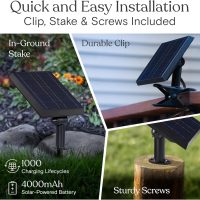 Brightech Ambience Pro Solar Powered Outdoor String Lights -27 ft Commercial Grade Waterproof Edison Patio Lights, Shatterproof LED String Lights for Outside, Porch - 12 Bulbs, 1W Soft White - Image 3