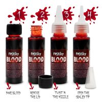 Authentic Fake Blood 0.88 fl oz I Realistic Halloween Make up I For Vampire Costumes I Washable Fake Blood for Halloween & Carnival I Ideal for Zombie & Vampire Makeup Kit - Image 4