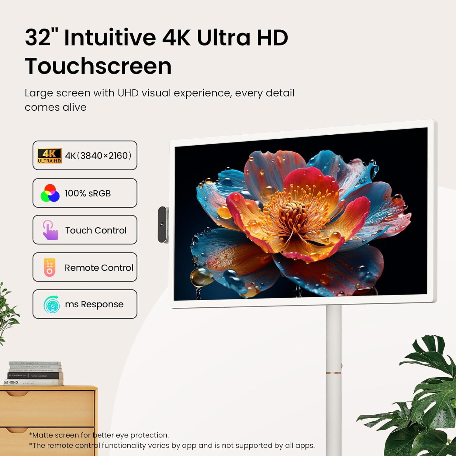 ApoloSign 32'' UHD 4K Smart Portable TV 2nd Gen, 16(8+8) GB RAM+256GB, Android 15, EDLA-Certified, Portable Touch Screen Monitor, Built-in 15000mAh Battery, Full Swivel Rotation, Voice Remote Control - Image 2