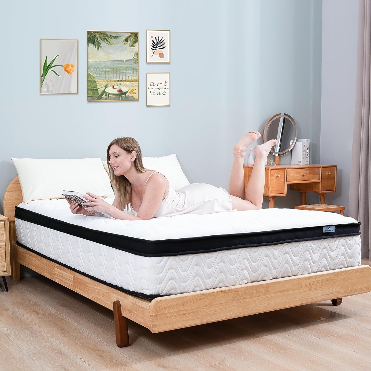 Full Size Mattress 10 Inch | Full Mattresses in a Box Hybrid | Medium Firm Feel Memory Foam and Individual Pocket Springs | Fiberglass Free Bed Matress | Breathable | CertiPUR-US | Upgrade - Image 4