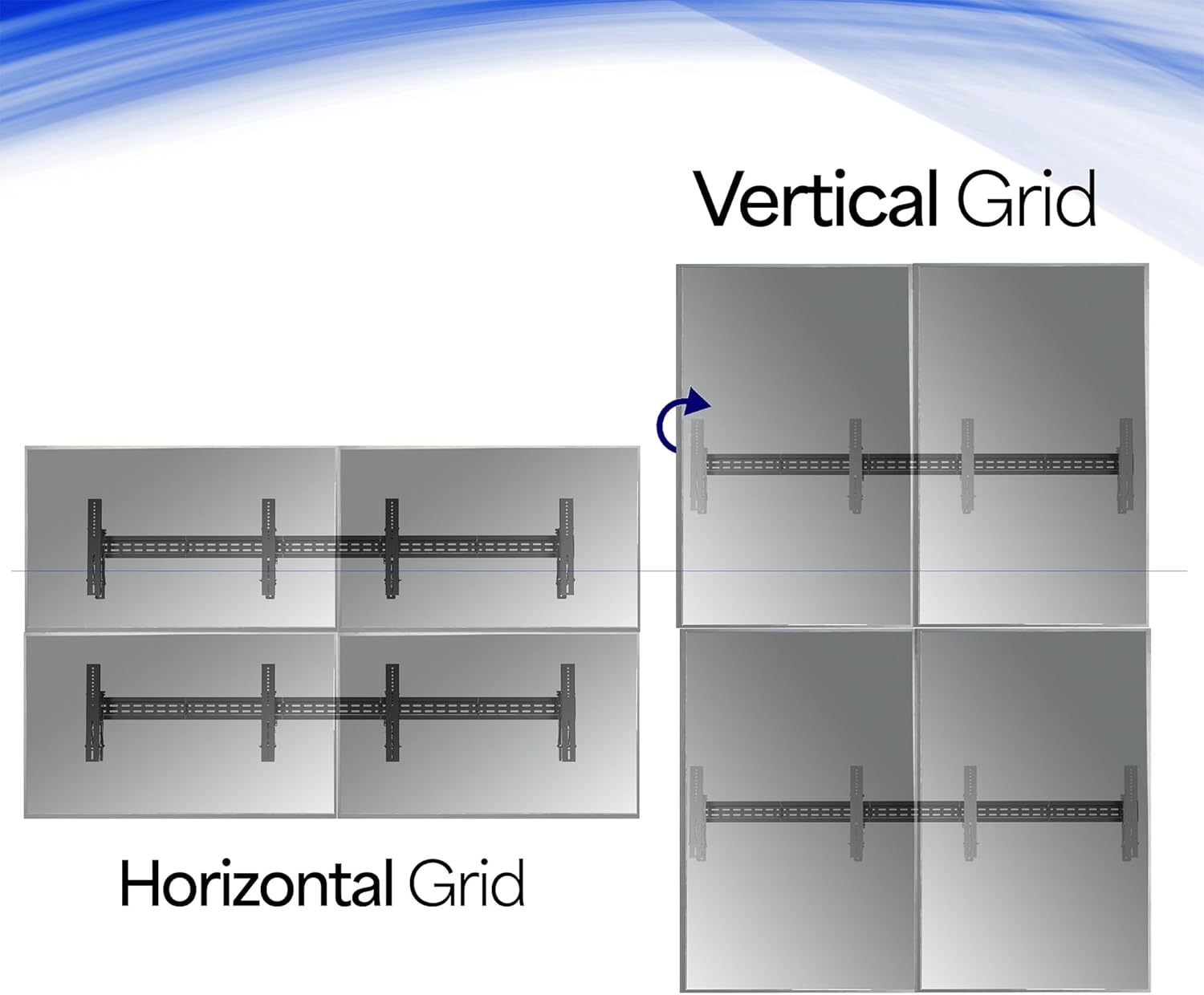 VIVO Pop-Out Steel 2x2 Video Wall Mount, Fits 4 TV Screens 37 to 65 inches, Wide VESA Range and Screen Leveling, Holds up to 616 lbs, Black, MOUNT-VW65-4 - Image 6