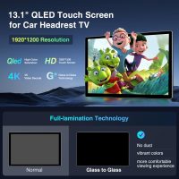 13.1-inch Android 13 Multi-Functional Car TV Headrest Monitor for Back Seat, Full High Definition QLED Touch Screen Video Player, Support WiFi/Bluetooth/Mobile Mirror Link/HDMI/USB/RCA - Image 2