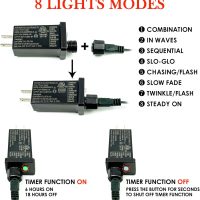 2-Pack Connectable 164FT 400LED Christmas Lights Outdoor Waterproof, Christmas String Lights with 8 Modes, Twinkle Lights Green Wire for Holiday Party Christmas Decorations Outdoor Indoor, Warm White - Image 6