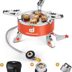 Odoland 9000W Portable Camping Stove Lightweight Camp Stove Collapsible Backpacking Stove with EVA Box for Outdoor Camping Cooking Hiking and Picnic