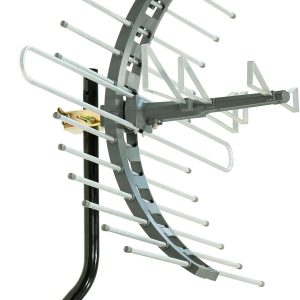 GE Outdoor HD Digital TV Antenna, Long Range Smart TV Antenna, Supports 4K 1080P HD Smart TV VHF UHF, J Mount Included for Attic or Outdoor, Weather Resistant, 29884