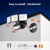 OREiN 3500LM/26W Flood Lights Outdoor, 240°/40FT Big Motion Sensor Outdoor Lights Dusk to Dawn Security Lights IP65 Waterproof 3 Modes for Outside 3500SQ.FT Front Door, Garage, Black (Hardwired) - Image 5