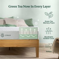ZINUS 10 Inch Green Tea Luxe Memory Foam Mattress, Twin, Pressure Relieving, CertiPUR-US Certified, Mattress in A Box, All-New, Made in USA - Image 2