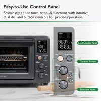 VAL CUCINA Infrared Heating Air Fryer Toaster Oven Combo, with Non-toxic Enamel-coated Interior, Extra Large Countertop Convection Oven 10-in-1 Combo, 6-Slice Toast, Enamel Baking Pan Easy Clean - Image 2
