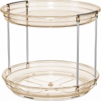 LAMU 2 Tier Lazy Susan Turntable Organizer 9.25'' Rotating Spice Rack Organization for Cabinet, Kitchen, Pantry, Countertop, Bathroom, Vanity, Medicine Cabinet Organizer, Amber - Image 7