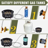 Bestfire Propane Burner, 72,000 BTU Single Burner Gas Stove for Outdoor Cooking, Windproof Camping Stove with Piezo Ignition, Extended Hose & 3 Adapters, Portable with Carrying Bag - Image 5
