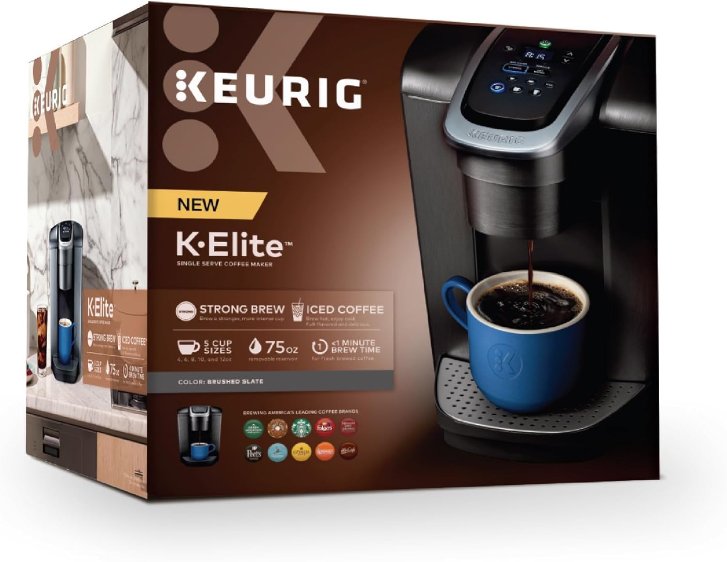 Keurig K-Elite Single Serve K-Cup Pod Coffee Maker, with Strength and Temperature Control, Iced Coffee Capability, 8 to 12oz Brew Size, Programmable, Brushed Slate - Image 12
