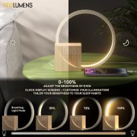 Vivilumens Sunrise Alarm Clock for Heavy Sleepers Adults, Wake-up Light, Sleep Aid 10 White Noise Sound Machines with 30/60/90 Timer, 3 Level Dimmable Touch Table Lamp with Snooze USB Charger Port - Image 6