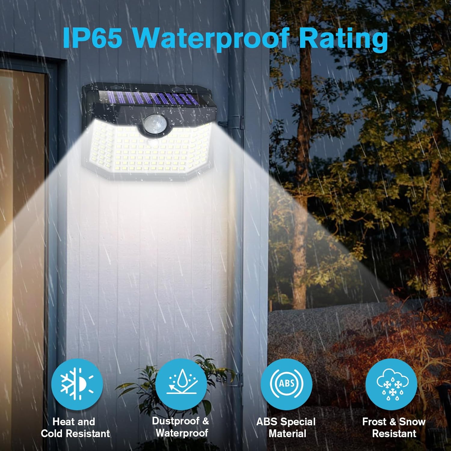 Aootek Solar Lights 4 Packs, Motion Sensor Light IP65 Waterproof with 3 Lighting Modes,Solar Lights Outdoor Waterproof for Garden Patio Garage Yard Deck - Image 4