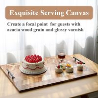 SwallowLiving Noodle Board Stove Cover Wood with Handles, Wooden Stovetop Cover Board for Gas Stove and Electric Stove Top, kitchen sink cover for counter space, Acacia - Image 4
