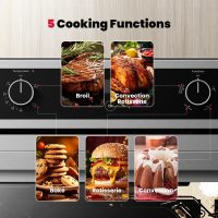 GASLAND 24 Inch Gas Wall Oven, ETL Certified Natural Gas Oven, Built-in Single Wall Oven, with Bake Broil Rotisserie Functions, Digital Timer and Convection Fan, 120V Cord Plug, Stainless Steel - Image 2