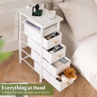 Yoobure Narrow Dresser for Bedroom, LED Slim Nightstand with Charging Station, Small Dressers Chest of Drawers, Narrow Side Table End Table Tall Skinny Cabinet Night Stand for Small Spaces, White - Image 6