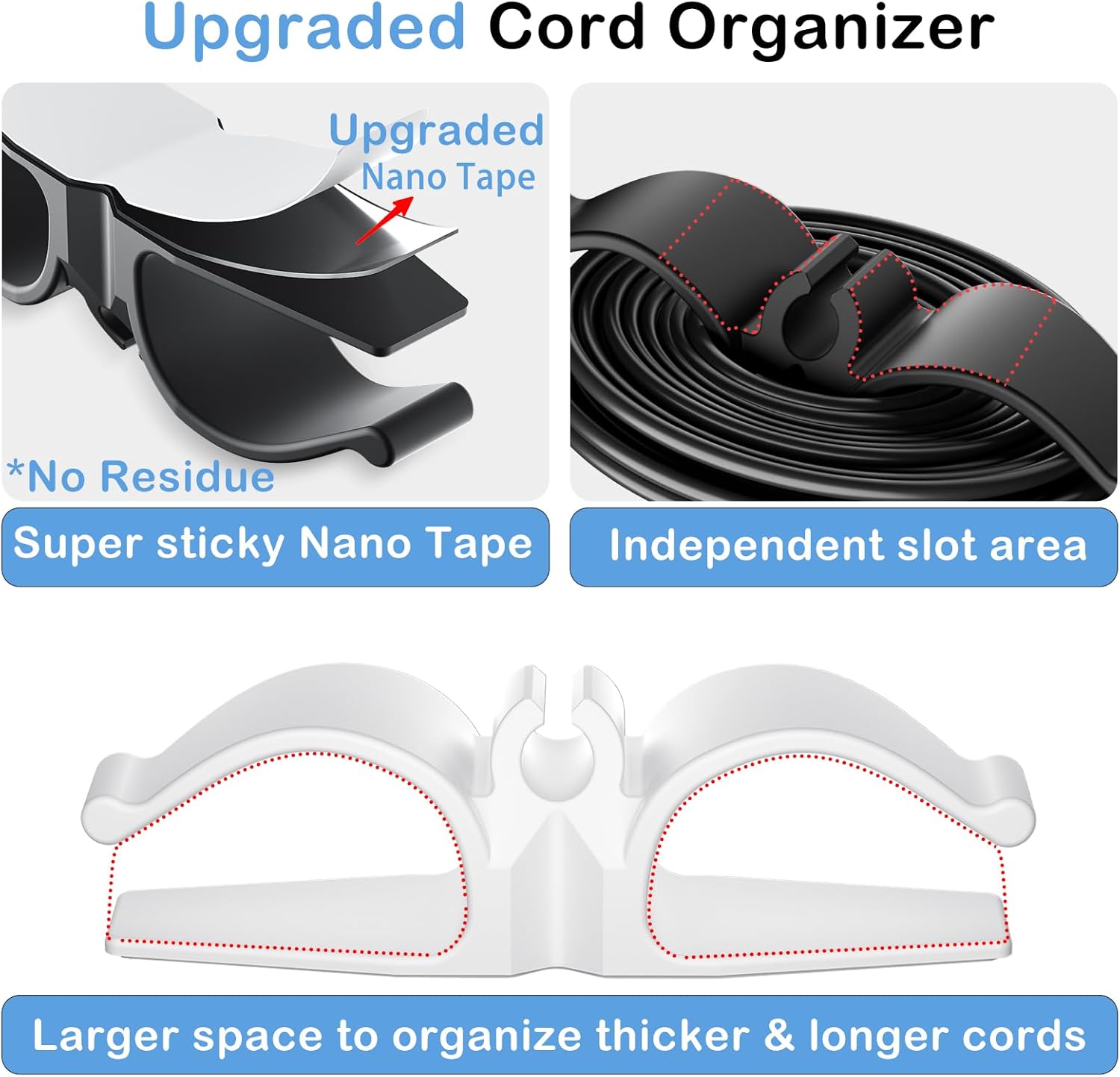 Cord Organizer for Appliances, 8 Pack Upgraded Kitchen Appliance Cord Organizer Stick On Appliance Wire Organizer Wire Wrapper for Kitchen Appliances Mixers, Coffee Maker, Pressure Cooker - Image 2
