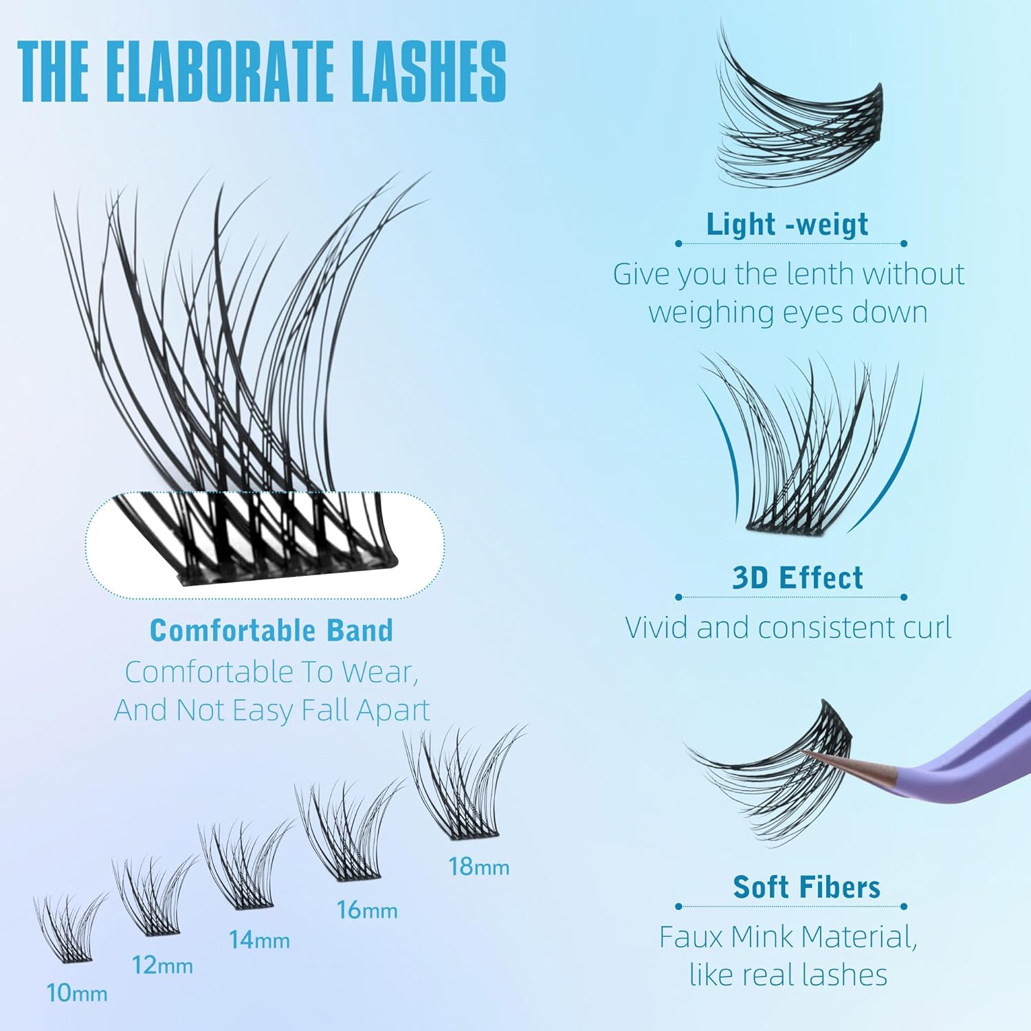 Short Lash Clusters Wispy C Curl Eyelash Clusters 10-12MM Individual Eyelashes Natural Cluster Eyelash Extensions Natural Looking Cluster Lashes by Geeneiya(154PCS, C Curl, 10-12mm) - Image 3