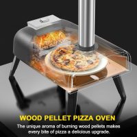 Outdoor Pizza Oven aidpiza 12" Wood Pellet Pizza Ovens With Rotatable Round Pizza Stone Portable Wood Fired with Built-in Thermometer Pizza Stove for Outside Backyard Camping Picnics - Image 5