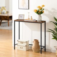 HOOBRO Narrow Console Table, 29.5" Small Entryway Table, Thin Sofa Side Display Table, for Hallway, Bedroom, Living Room, Foyer, Rustic Brown and Black BF75XG01 - Image 6
