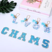 Mity rain 6PCS Blue Cup Accessories for Stanley - Initials Decorations for Stanley Cup 30oz 40oz Tumblers with Handle, Cute and Girlie Gift (V) - Image 4