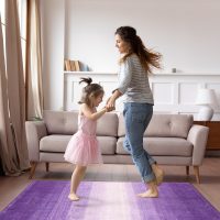 Wonnitar Washable 3x5 Purple Rugs for Bedroom, Modern Non-Slip Soft Nursery Area Rugs, Non-Shedding Ombre Low Pile Bathroom Throw Mat, Floor Carpet for Kitchen Dorm Playroom (Purple, 3'x5') - Image 6
